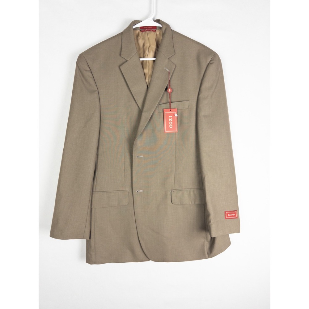 NWT IZOD Blazer Mens 42R Brown Preppy Classic‎ Single Breasted Suit Jacket